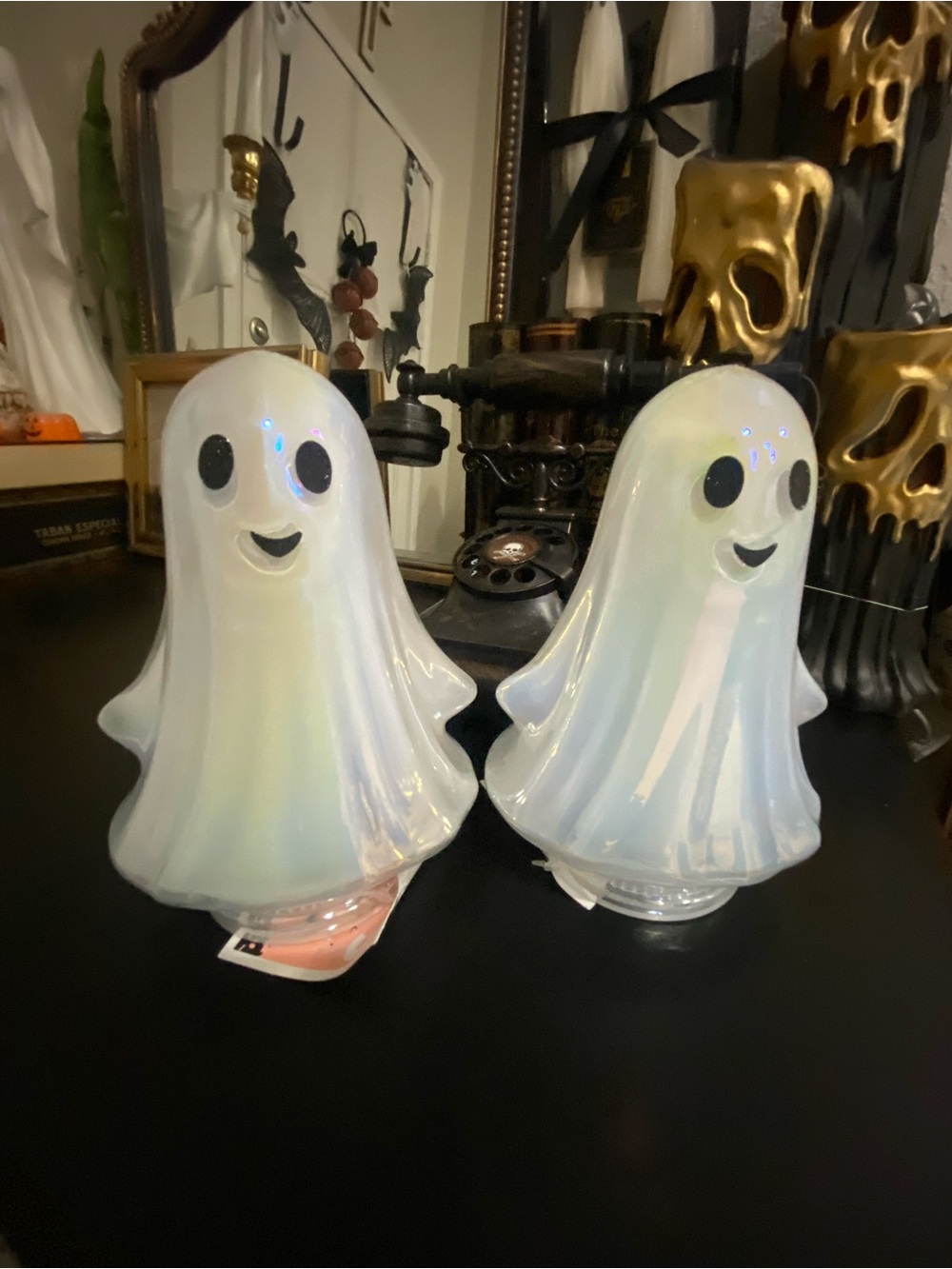 Iridescent White Ghost Ceramic Accent Figurines - Brand: